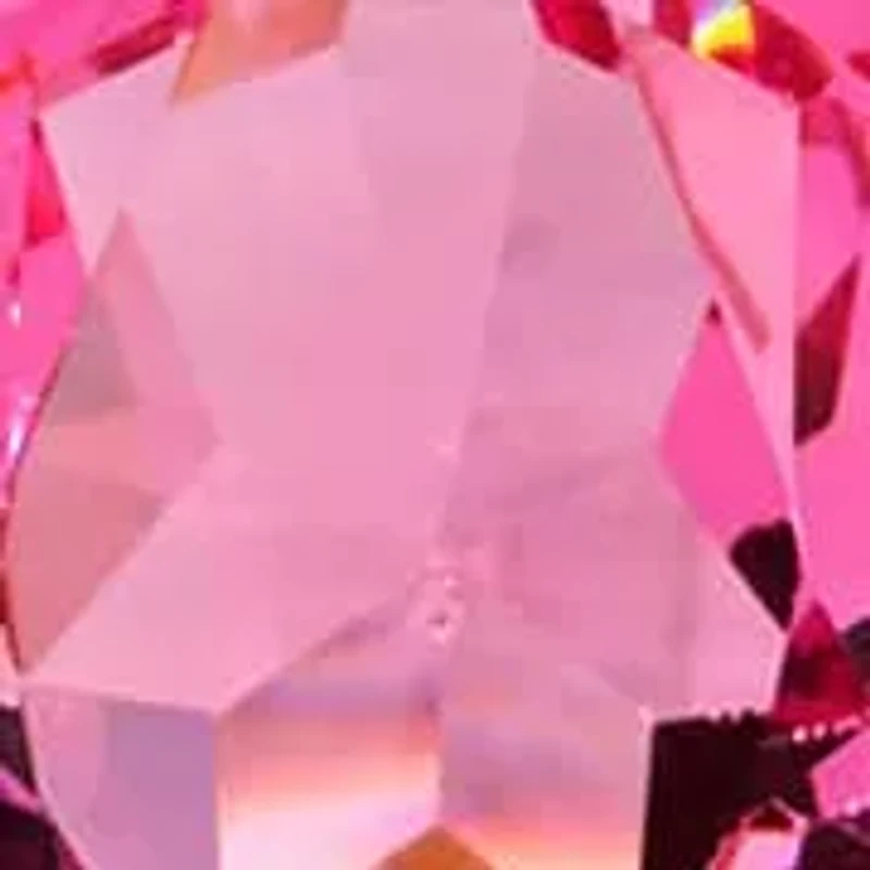 Gold Tone Flower Pendant Pink Glass Drop Necklace 18"