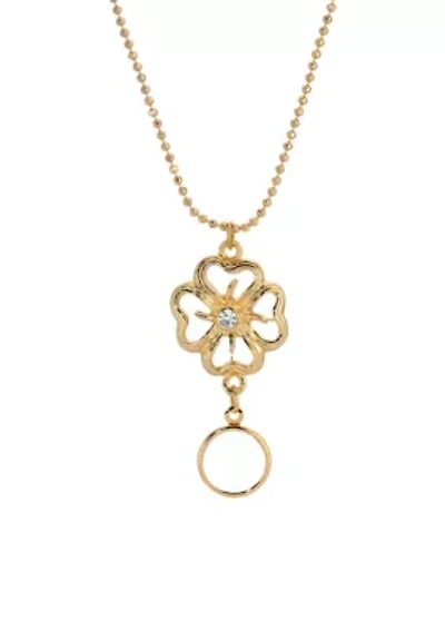 Flower Pendant Topaz Drop Necklace 18"