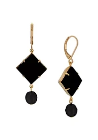 Square Semi-Precious Drop Earrings