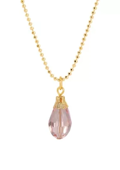 Teardrop Bead Ball Chain Necklace 16