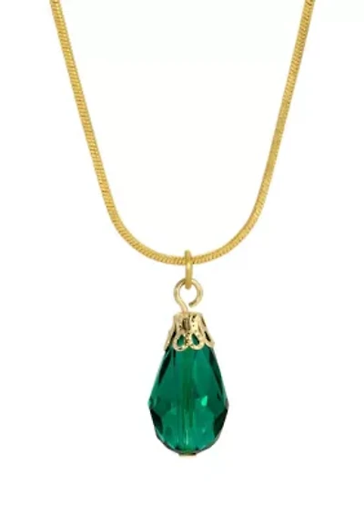 Gold Tone Teardrop Bead Necklace 15