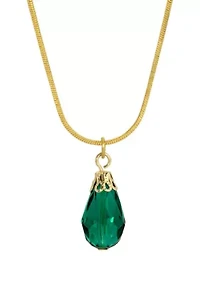 Gold Tone Teardrop Bead Necklace 15