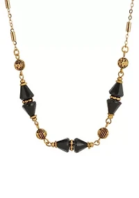 Gold Tone Bead Collar Necklace 16