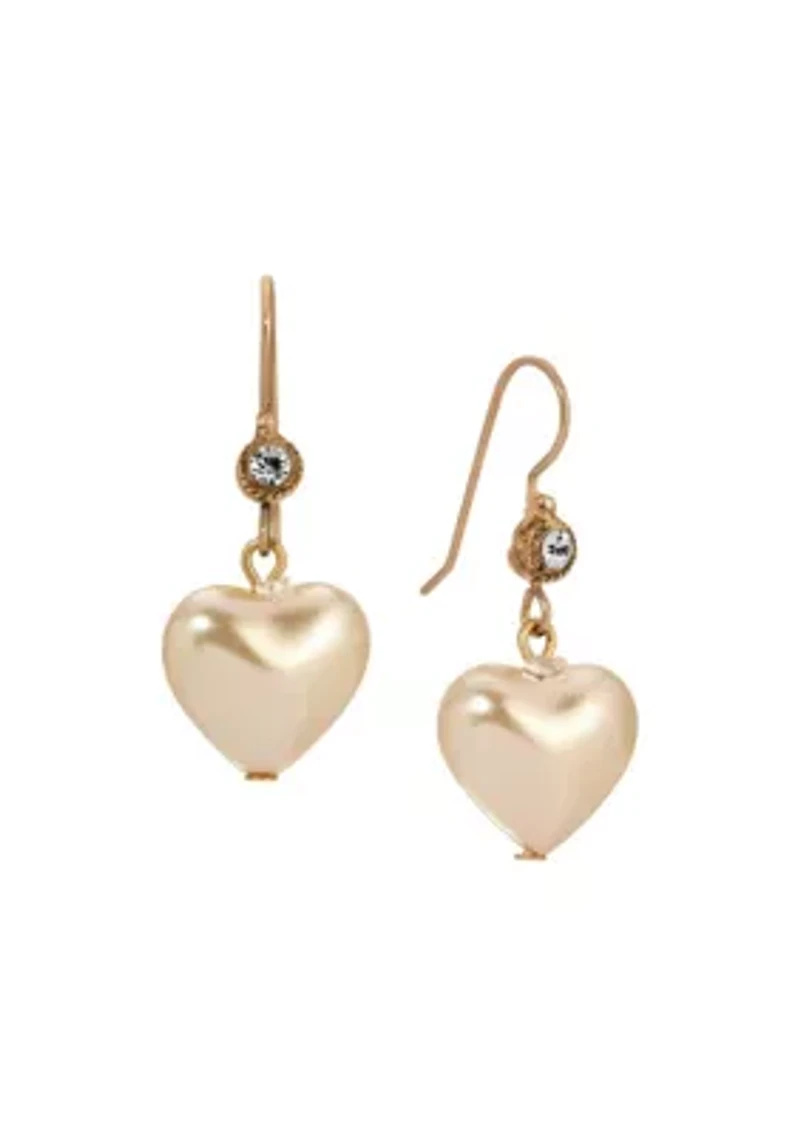Heart Shaped Faux Pearl Earrings