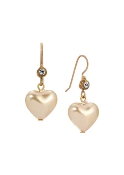 Heart Shaped Faux Pearl Earrings