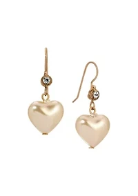 Heart Shaped Faux Pearl Earrings