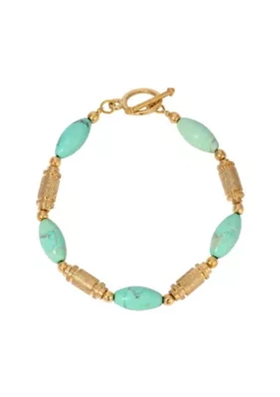 Gold Tone Turquoise Bracelet