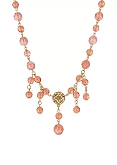 Rosaline Round Bead Bib Necklace 16" Adj