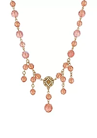 Rosaline Round Bead Bib Necklace 16" Adj