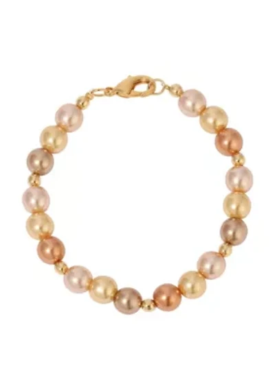 Multi Color Round Bead Bracelet