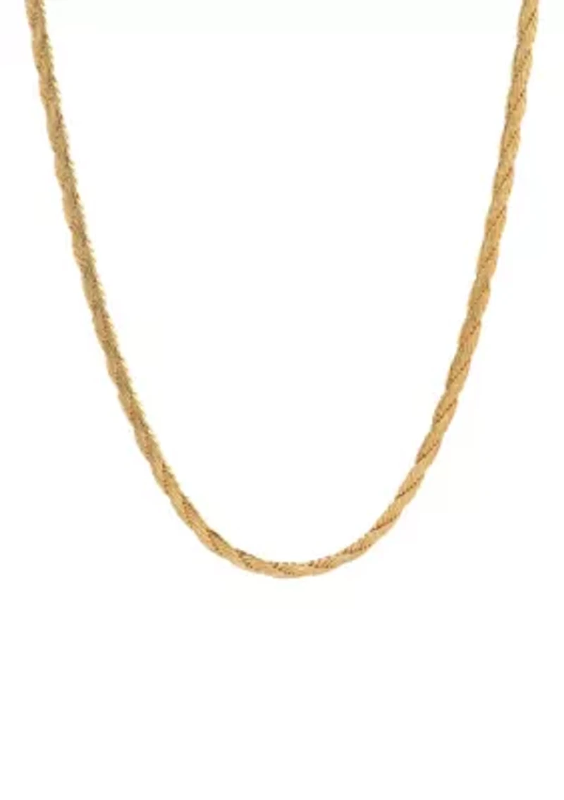 14k Gold Dipped Cobra Chain Necklace 16"
