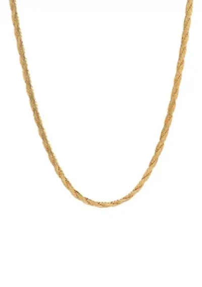 14k Gold Dipped Cobra Chain Necklace 16"