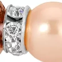 Copper Tone Faux Pearl & Filigree Bead Bracelet