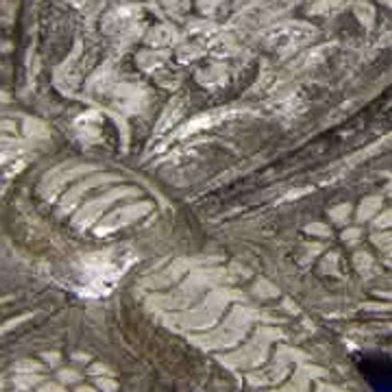 Pewter Tone Blue Enamel Butterfly Compact Mirror