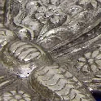 Pewter Tone Blue Enamel Butterfly Compact Mirror