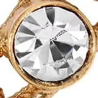 Gold Tone Clear Crystal & Paws Link Bracelet