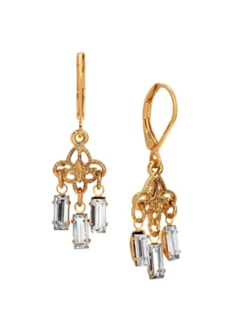 Filigree Crystal Drop Chandelier Earring
