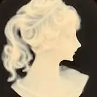 Gold Tone Filigree & Black Cameo Necklace 16" Adj.