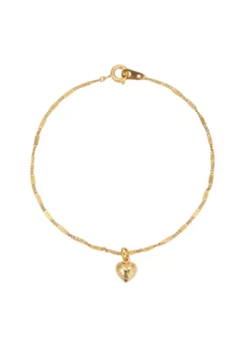 Gold Tone Small Heart Bracelet
