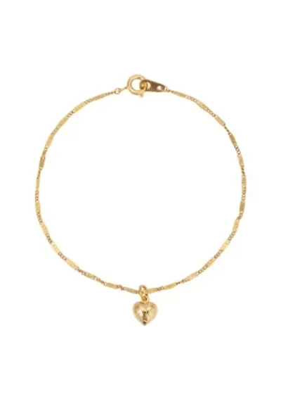 Gold Tone Small Heart Bracelet