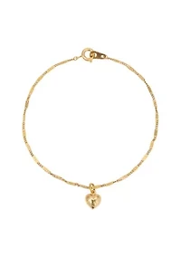 Gold Tone Small Heart Bracelet