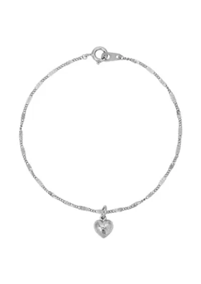 Silver Tone Small Heart Bracelet