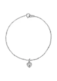 Silver Tone Small Heart Bracelet
