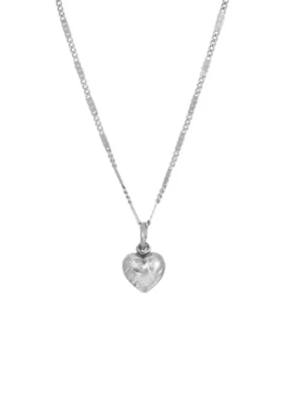 Silver Tone Small Heart Necklace 15"
