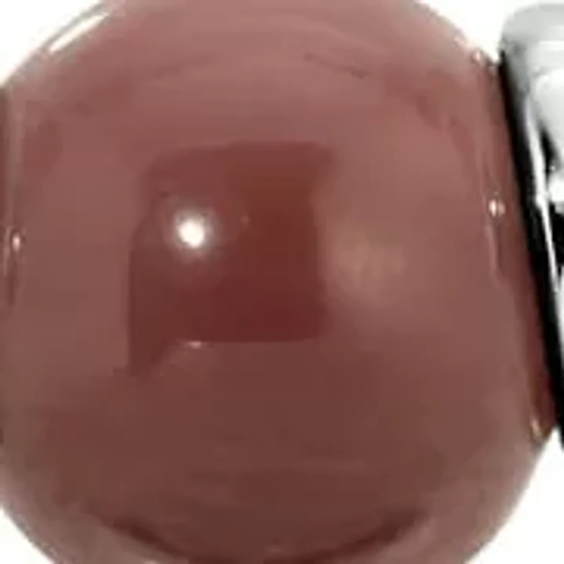 Purple & Silver Bead Necklace 16" Adj.