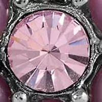 Silver Tone Purple Flower Button Earrings