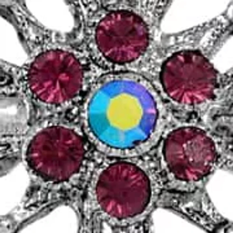 Purple Crystal Cross Necklace 30"