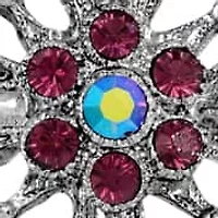 Purple Crystal Cross Necklace 30"