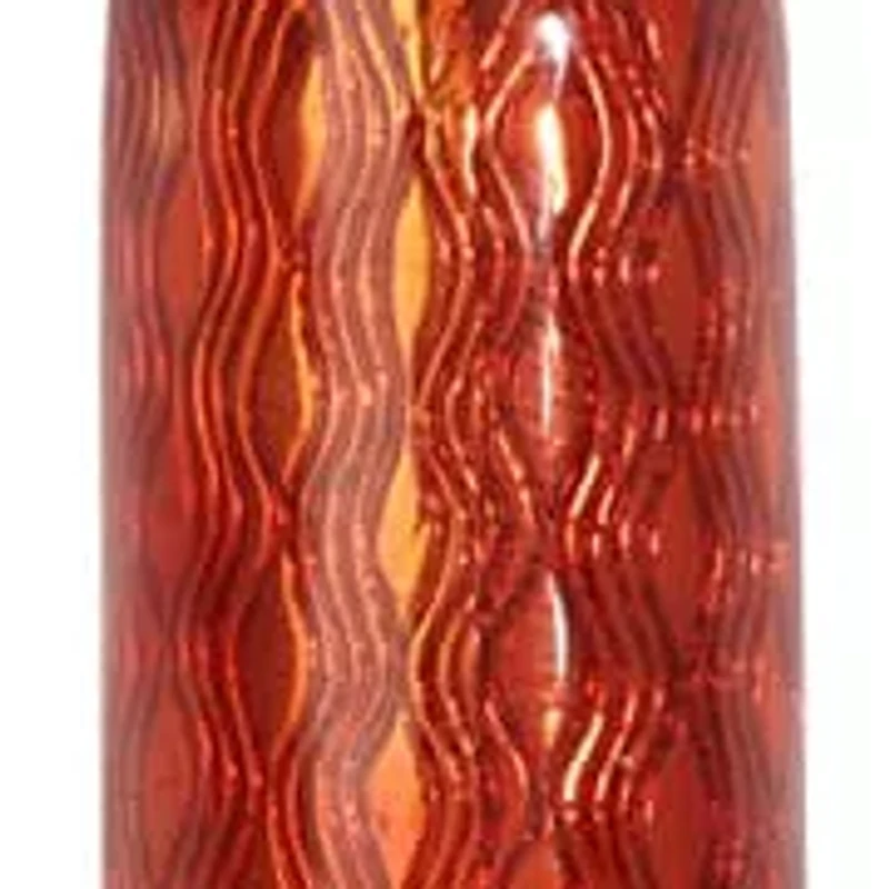 Gold Tone Red Enamel Whistle Pendant 28"