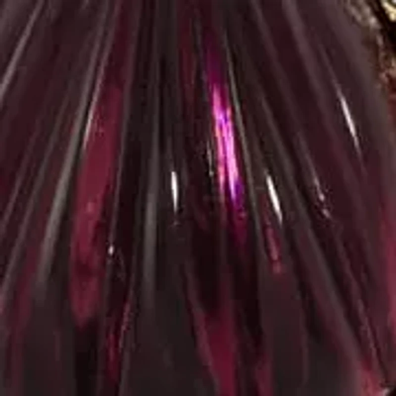 Purple Teardrop Black Bead Necklace 15"A