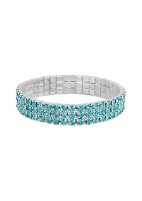 3-Row Rhinestone Stretch Bracelet