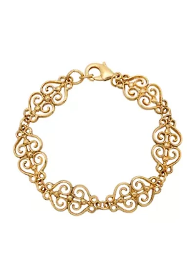 14k Gold Dipped Filigree Bracelet