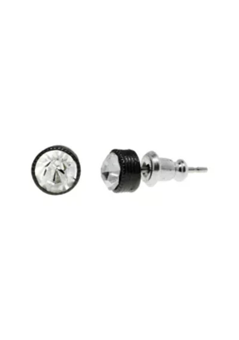 Black Tone Crystal Small Stud Earring