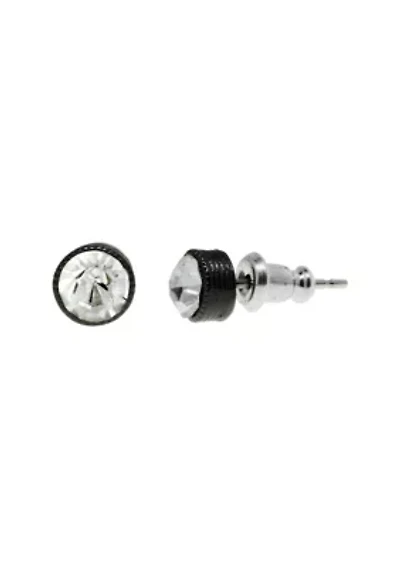 Black Tone Crystal Small Stud Earring