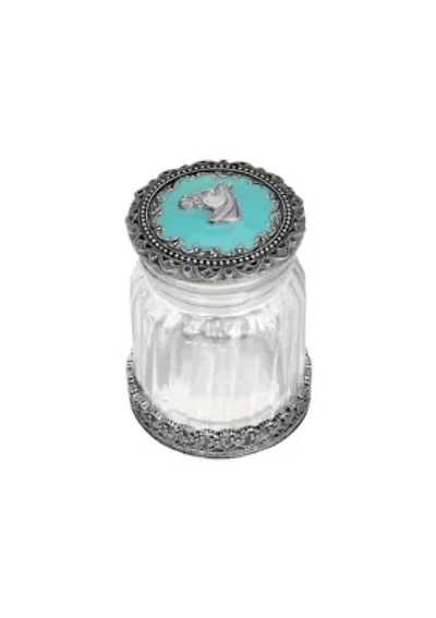 Enamel Horse Head Button Jar