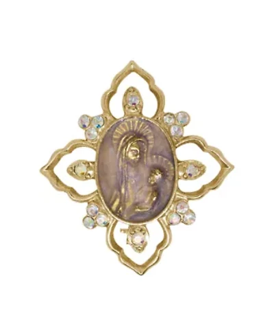 14k Gold Dipped Mary and Child Pin