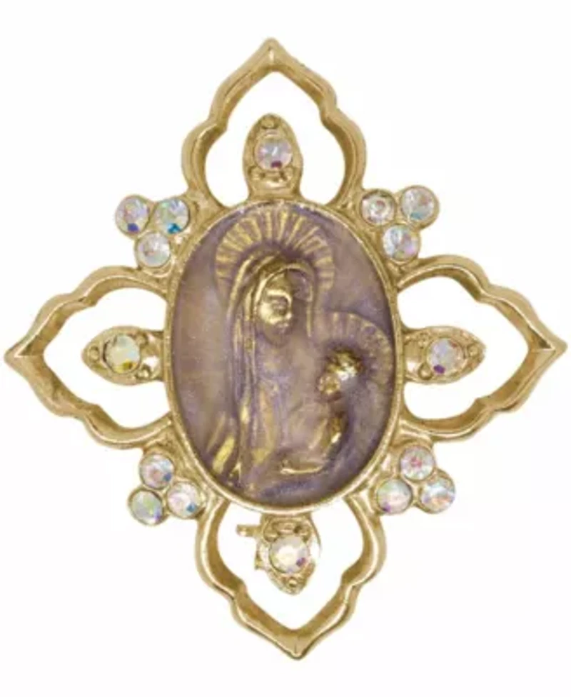 14k Gold Dipped Mary and Child Pin