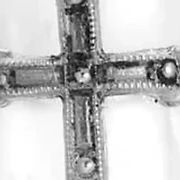 Antique Pewter Glass Cross Vial w/ Screw Cap Necklace 30"