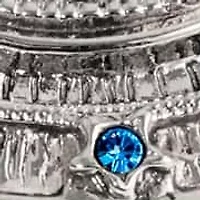 Silver Tone Blue Crystal Mary Trinket or Pill Box