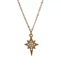 14K Gold Dipped Crystal Star of Bethlehem Necklace 16"
