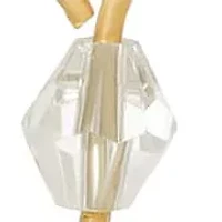 14K Gold Dipped Crystal Cross Leverback Earrings