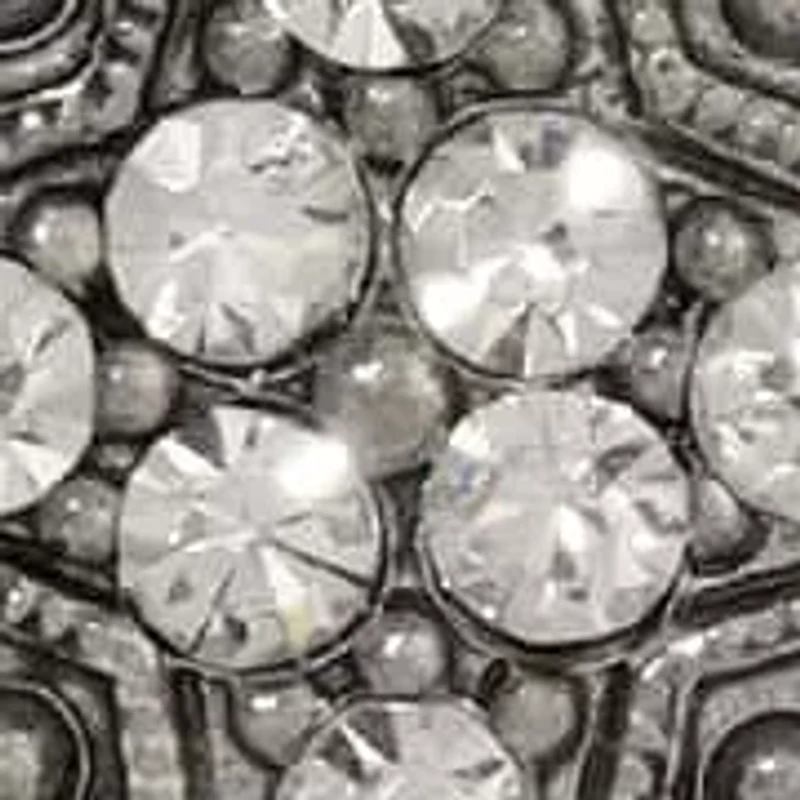 Pewter Crystal Star of Bethlehem Onyx Rectangle Necklace 16"