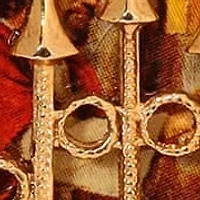 Gold Tone Jesus Decal Locket Faux Pearl Necklace 24"