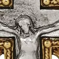 Two-Tone Filigree Crucifix Necklace 24"