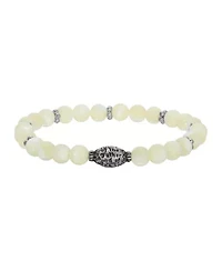 Silver Tone MOP Bead Prayer Bracelet