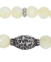 Silver Tone MOP Bead Prayer Bracelet